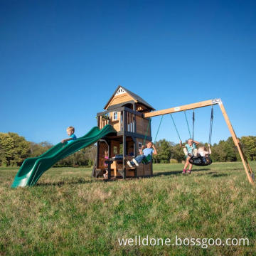 Wooden backyard playground